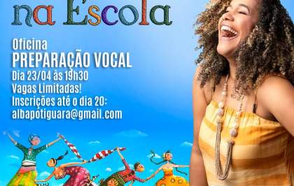 Estão abertas as inscrições para a Oficina de Preparação Vocal “Um Canto na Escola”&nbsp;