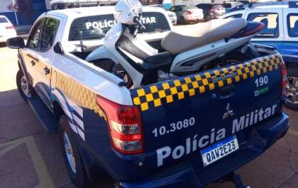 Polícia Militar de Três Lagoas recupera moto furtada