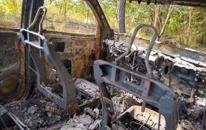 Hilux incendiada foi roubada em Gabriel Monteiro
