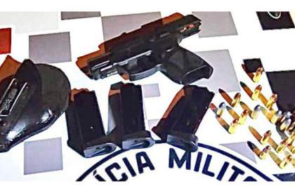 Comerciante de Andradina é preso pela PM com pistola carregada após desentendimento
