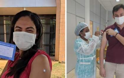 Vacinados, profissionais da educação de Três Lagoas comemoram
