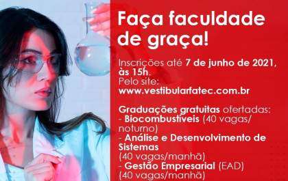 Fatec Araçatuba recebe inscrições para o Vestibular do 2.º semestre