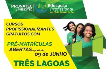Abertas pré-matrículas para curso profissionalizante gratuito