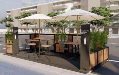 Empresa de bebidas oferece parklets e kits bistrô para bares e restaurantes