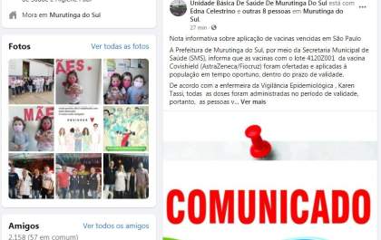 Após divulgaçao de lotes vencidos da vacina, Murutinga do Sul se pronuncia