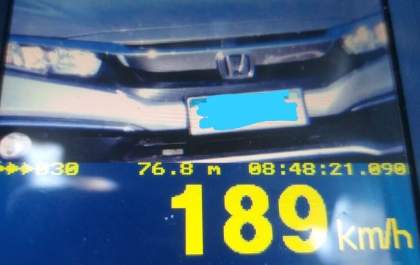Polícia flagra carro a 189 quilômetros por hora em rodovia de Birigui