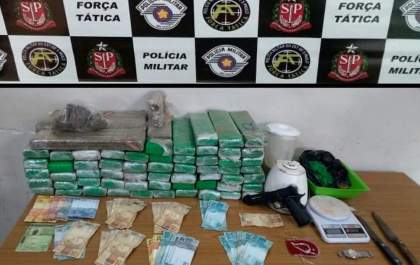 PM apreende 50 quilos de maconha e R$ 7 mil em dinheiro no Alvorada
