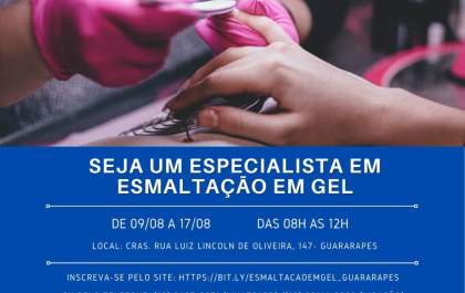 Capacitação para esmaltação em gel está com as inscrições abertas em Guararapes&nbsp;