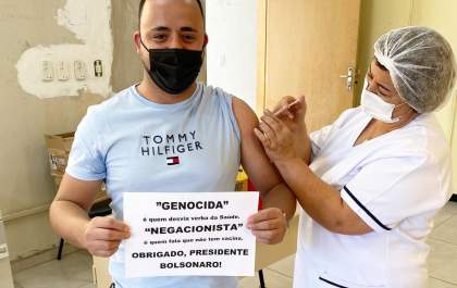 Prefeito de Mirandópolis é vacinado e agradece Bolsonaro