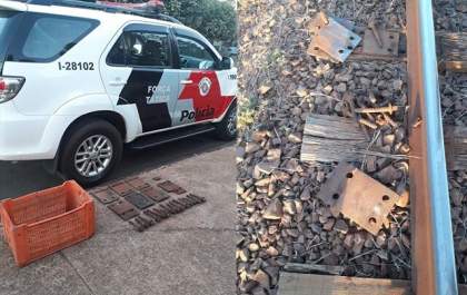 Polícia Militar evita tragédia em Andradina e prende casal desmontando trilho de trem
