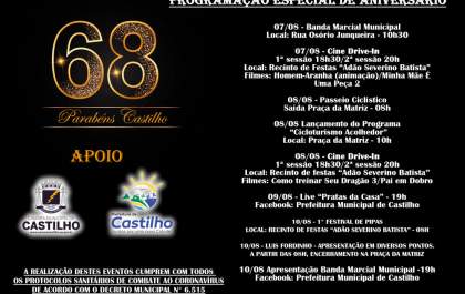 Castilho comemora 68 anos e divulga programação de aniversário