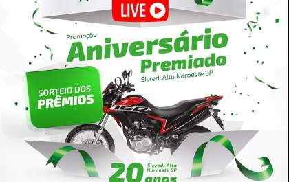 Sicredi sorteia 6 motos em live de aniversário