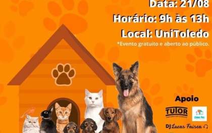 Faculdade realiza feira de adoção de animais e vacinação antirrábica em Araçatuba