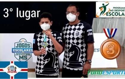 Enxadrista de TL fica em 3º lugar nos Jogos Escolares da Juventude de MS