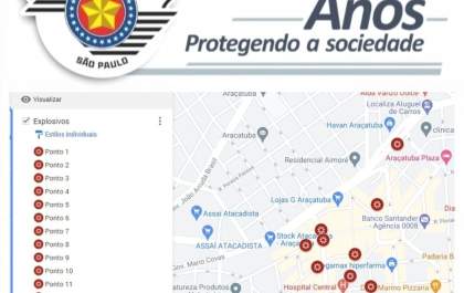 CPI-10 divulga locais onde estão explosivos em Araçatuba&nbsp;