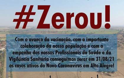 Alto Alegre zera casos de covid-19 no município