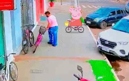 Leitor do Hojemais reconhece ladrão de bicicleta, identificado como “Peppa Pig”