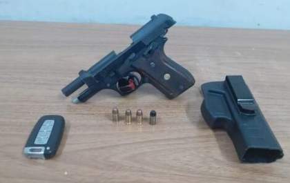 Jovem é preso após dar tiros com pistola em Araçatuba
