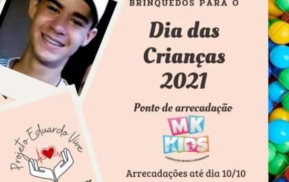 Projeto Eduardo Vive em parceria com a comunidade da São João arrecada brinquedos para alegrar o Dia das Crianças