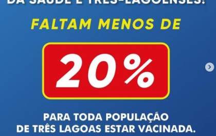 Estamos quase lá, falta apenas 20% para toda a população estar vacinada&nbsp;
