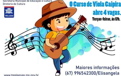 Estão abertas vagas para o curso de Viola na Diretoria de Cultura de Três Lagoas