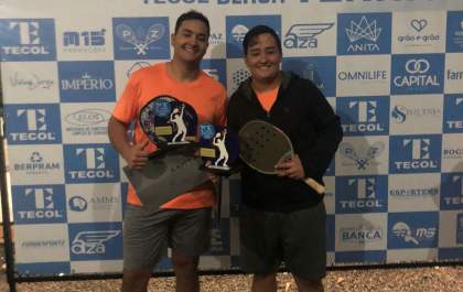 Dupla de Três Lagoas vence categoria principal no estadual de beach tennis