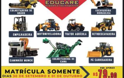 Aproveite esta oportunidade: somente hoje (30) curso de operadores de máquinas pesadas com matrícula gratuita