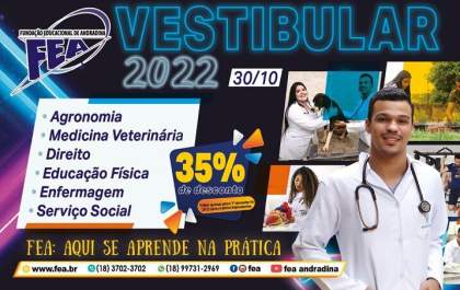 FEA, Fundação Educacional de Andradina abre inscrições para o Vestibular 2022