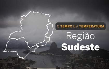O TEMPO E A TEMPERATURA: risco de trovoadas na Região Sudeste ao longo deste sábado (2)
