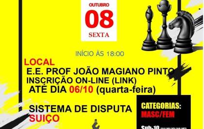 Torneio aberto de xadrez acontece na sexta-feira (8) no Jomap