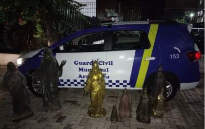 Guarda Municipal prende 4 furtando estátuas de bronze em cemitério de Araçatuba