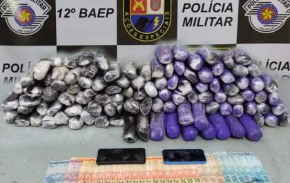 Baep flagra dupla transportando 29 quilos de haxixe em motos