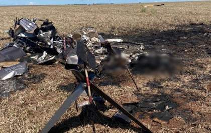 Helicóptero carregado de cocaína explode e mata dois carbonizados em Mato Grosso do Sul