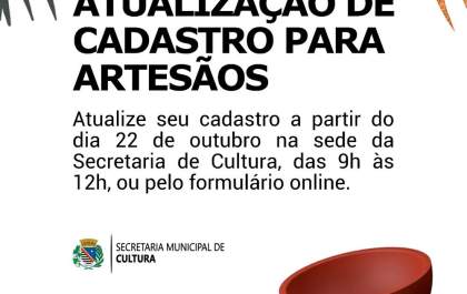 Secretaria de Cultura atualiza cadastro de artesãos de Araçatuba