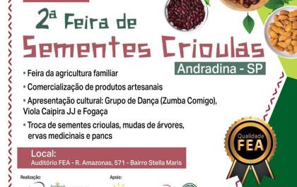 Fundação Educacional de Andradina irá sediar a 2a Feira de Sementes Crioulas de Andradina e região
