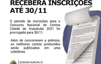 Inscrições para concurso de contos são prorrogadas até final de novembro