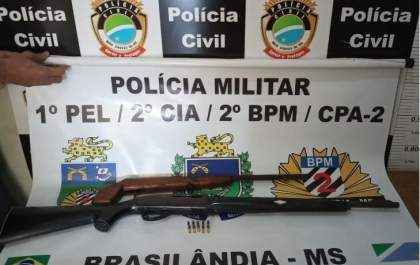 Homem de 41 anos é preso com armas em Brasilândia
