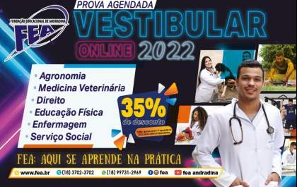 FEA Andradina abre inscrições gratuitas para o vestibular de 2022