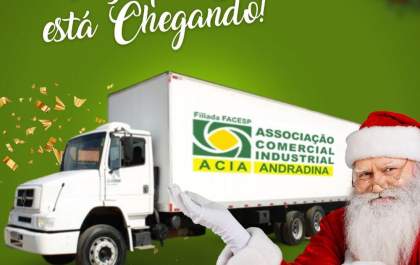 Papai Noel fará sua chegada hoje, a partir das 20h no comércio de Andradina