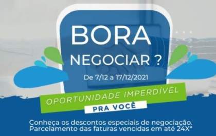 Águas Andradina e Águas Castilho seguem até sexta-feira com a campanha “Bora Negociar?”
