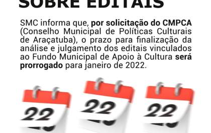 Secretaria de Cultura prorroga prazo de finalização da análise de editais municipais