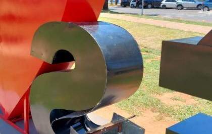 Letreiro da Lagoa Maior passará por reparo após ação de vandalismo