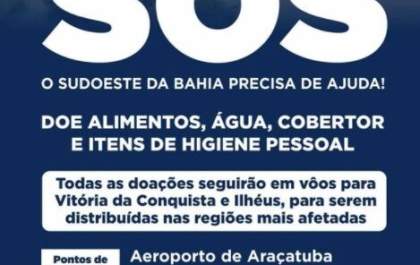 Voluntários da Azul de Araçatuba arrecadam doações para Bahia