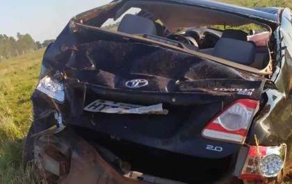 Sargento da PM morre após veículo sair da pista e capotar em rodovia de MS