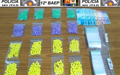Jovem é preso pelo Baep com 785 comprimidos de ecstasy em Araçatuba