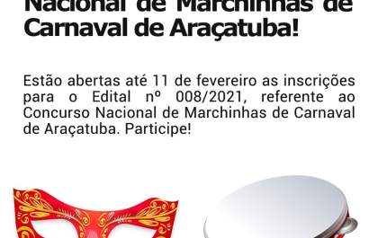Inscrições para o Concurso de Marchinhas de Carnaval de Araçatuba se encerram nesta sexta&nbsp;