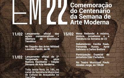 Cultura lança 'Araçatuba em 22' com programação gratuita