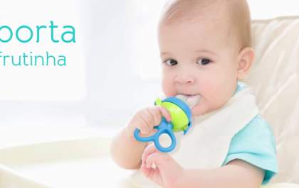 Porta frutinhas de silicone; introdução alimentar segura, confortável e prática!