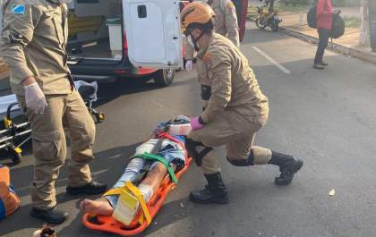 Motociclista fica ferido ao se envolver em acidente em Três Lagoas