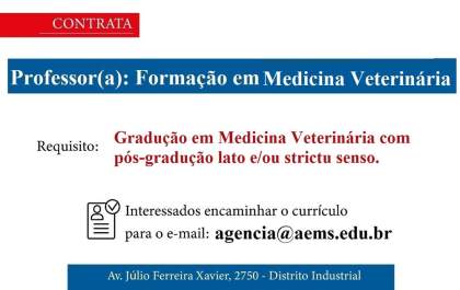 Procurando por emprego? Aems está com oportunidade